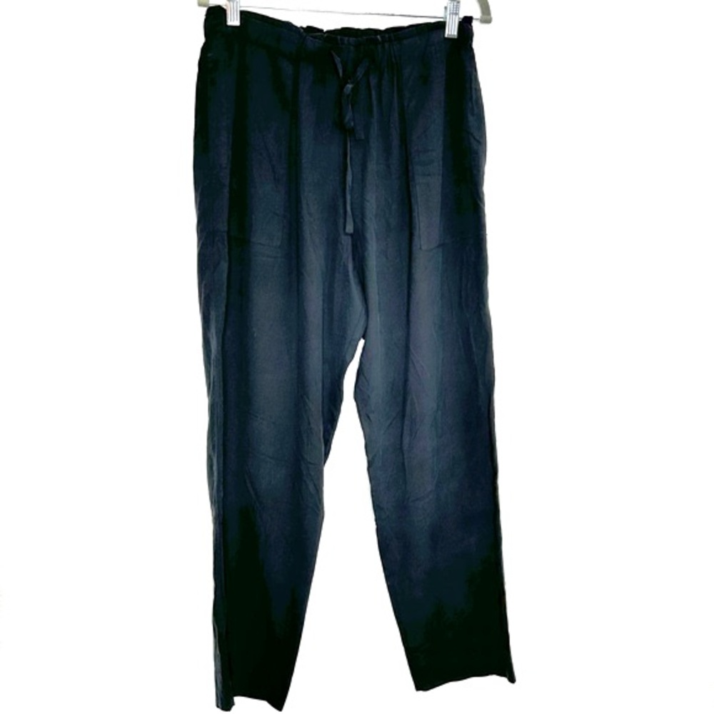 Raquel Allegra black silk pull on pants high rise size large